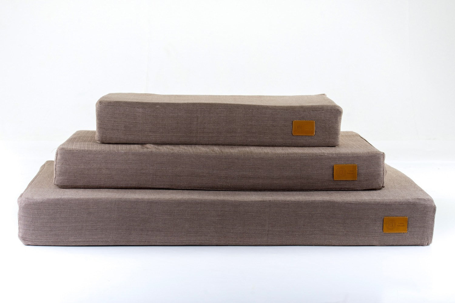 Brown Herringbone Organic cotton orthopaedic Float water beds for dogs.