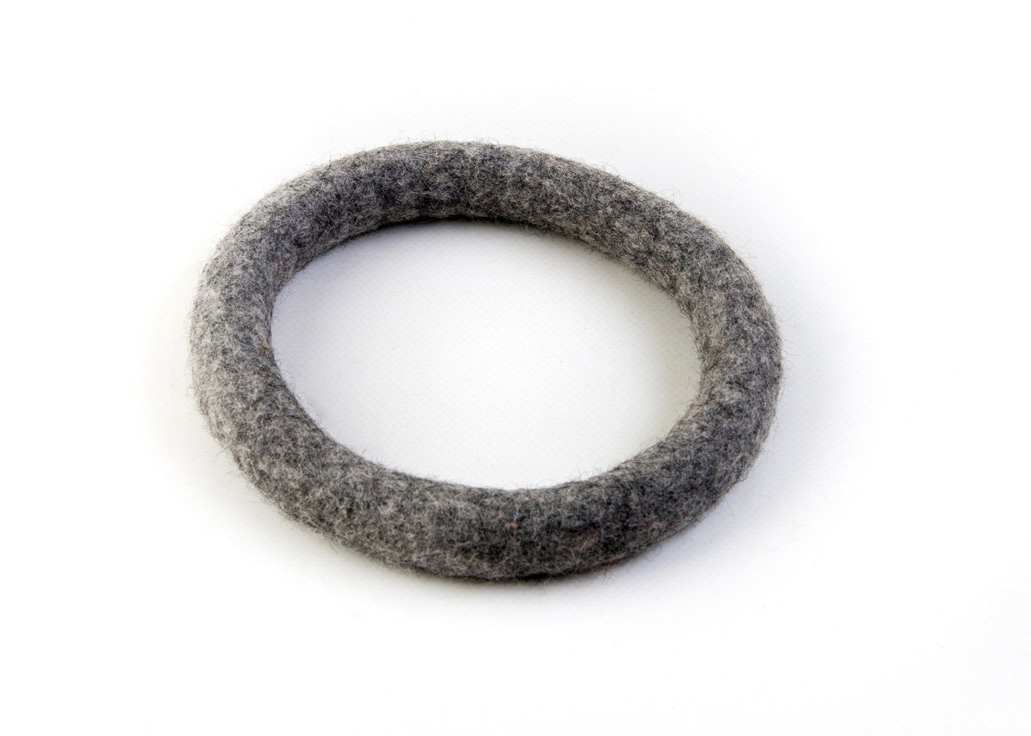 Natural grey felted wool ring small