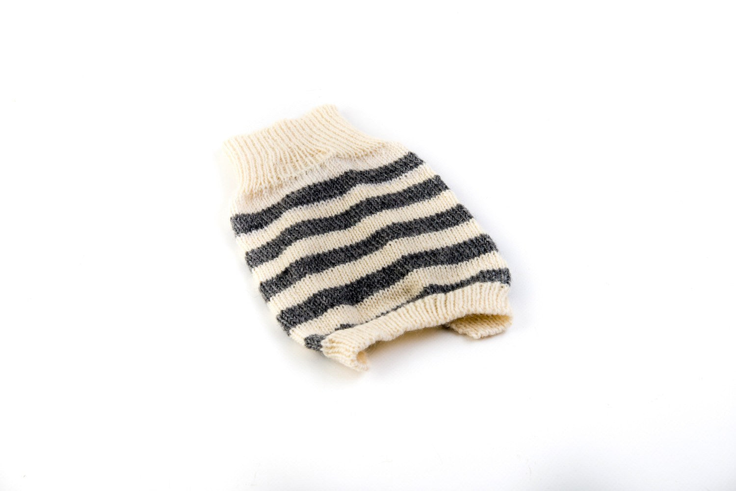 Grey and white striped Merino wool Dog Jumper.