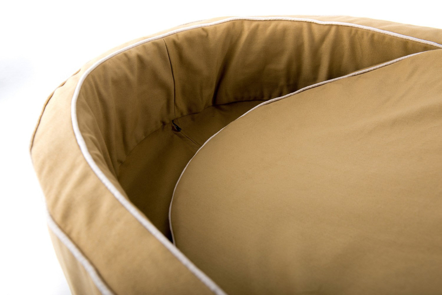 Interior cushion of natural Nest dog bed made of organic British Lambs wool and materials. Made in Britain.