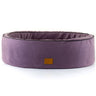 Mauve bull denim cotton natural all season Nest dog bed made from organic materials in Britain.