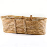 Hand made raffia dog toy basket