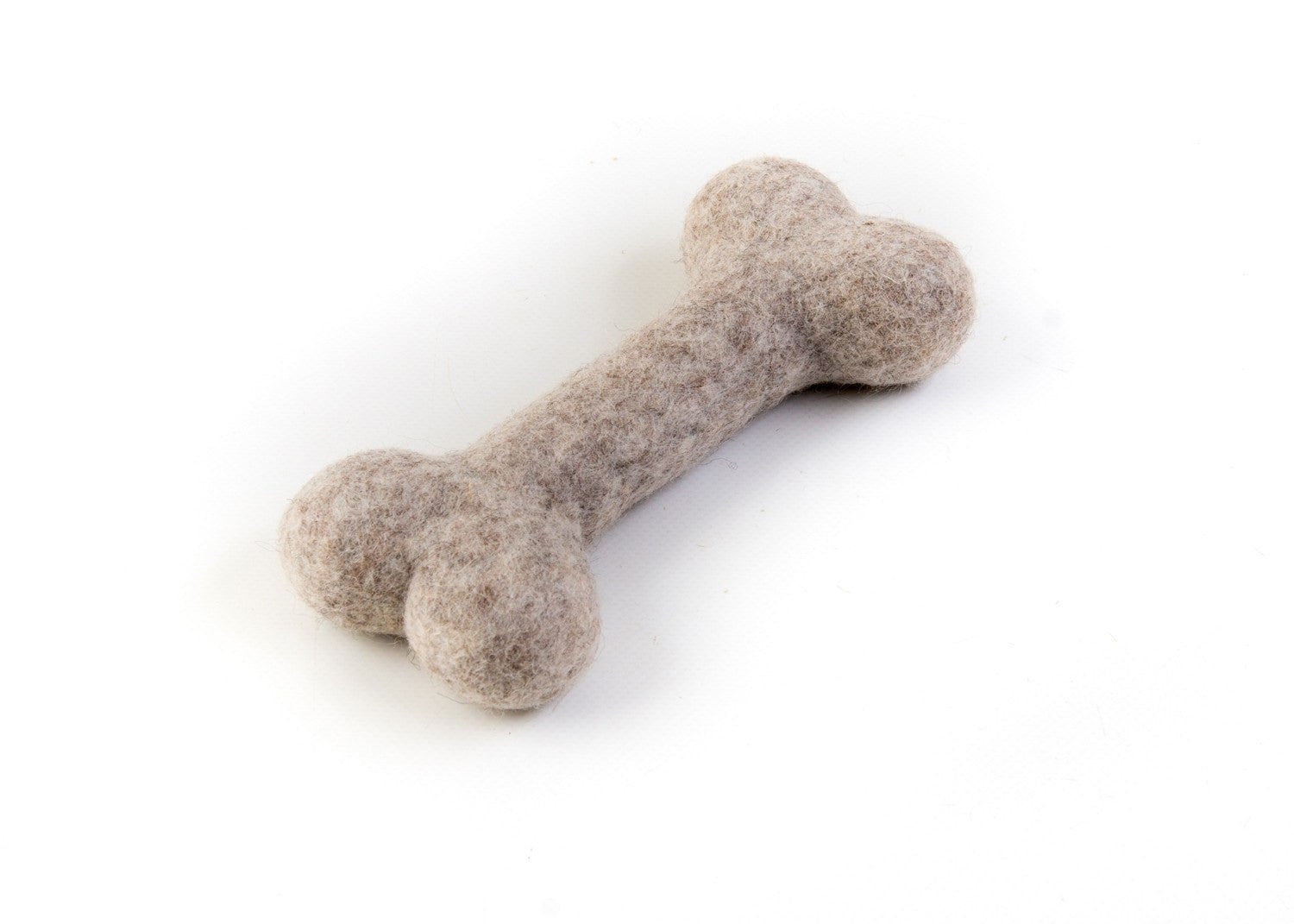 Natural grey felted wool bones.